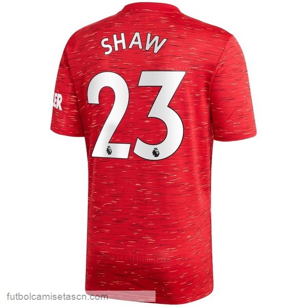 Camiseta Manchester United NO.23 Shaw 1ª 2020/21 Rojo